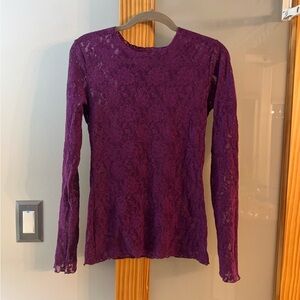 Hanky Panky Deep Purple Lace Long Sleeve Top
